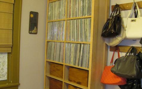 Oak Record Shelf