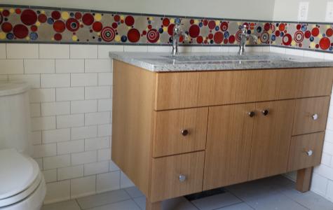 vanity and custom tile